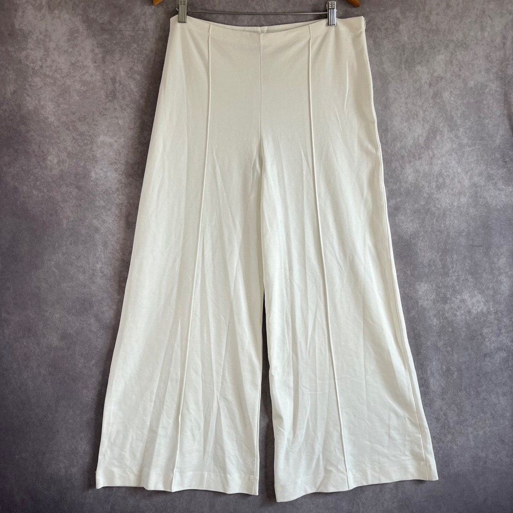 Ripley Rader Wide Leg Pants Womens 3+ Cream Raised Seam High Rise Side Zip NEW